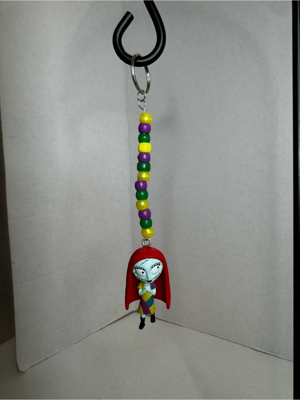Red Doll Bead Keychain Charm for Kids - Multicolor Bead Strap